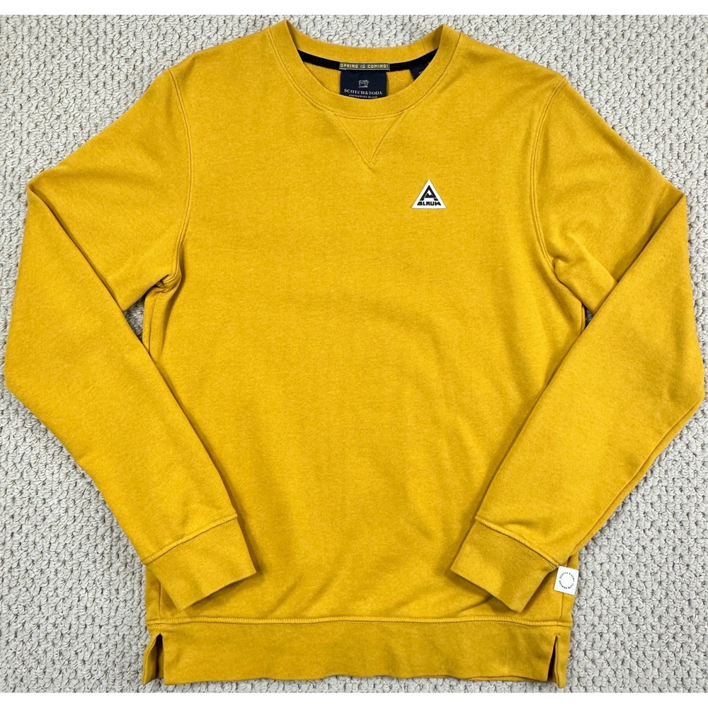 Scotch & Soda Amsterdam Blauw Sweater Mens S Mustard Yellow Sweatshirt Pullover